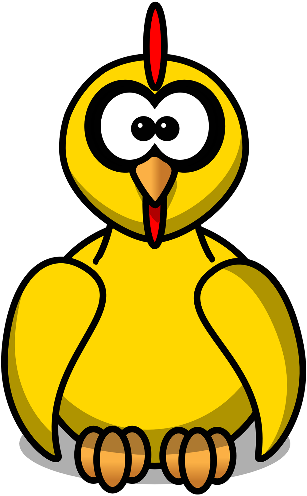 illustration of a bright yellow chicken