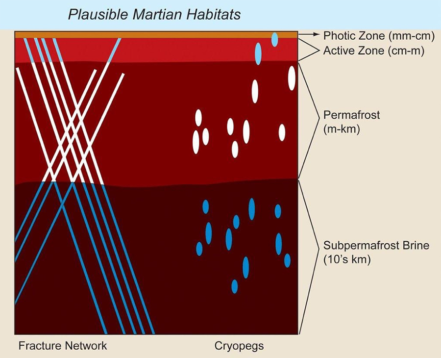 Plausible Martian Habitats graph illustration
